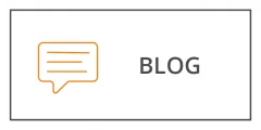 Un gráfico sencillo muestra un icono de burbuja de chat naranja con tres líneas horizontales junto a la palabra "BLOG" en letras grises y negritas. El diseño es minimalista con un fondo blanco y un fino borde gris.